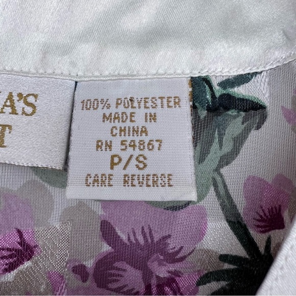 Victoria's Secret Gold Label Vintage Floral Shirt Dress Pajama Pink Size Small - Picture 15 of 15